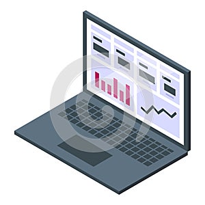 Laptop displaying complex business analytics and data visualization dashboard