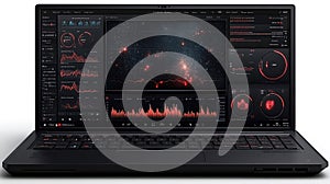 Laptop displaying data visualization interface