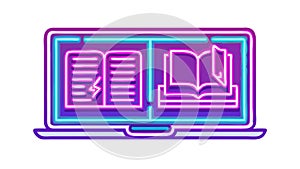 Laptop Displaying Lines of Digital Text or Code, vector design Generative AI