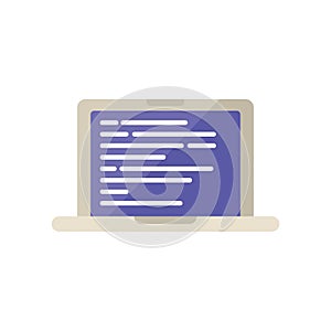Laptop showing programming code on screen