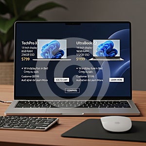 A 13 inch display 8GB RAM and 256GB SSD priced at 799. UltraBook