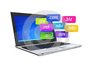 Laptop with Domain Names