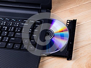 Laptop with dvd disk