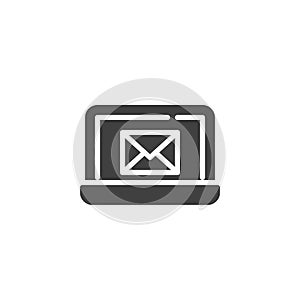 Laptop with email notification vector icon