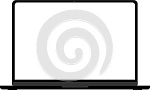 Laptop with empty screen on white background vector eps