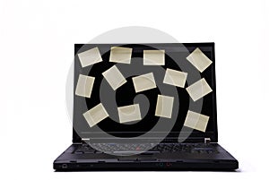 Laptop with empty stickers