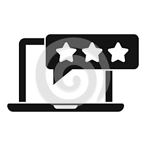 Laptop engaging content icon, simple style