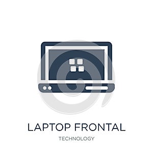 laptop frontal monitor icon in trendy design style. laptop frontal monitor icon isolated on white background. laptop frontal