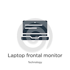 Laptop frontal monitor icon vector. Trendy flat laptop frontal monitor icon from technology collection isolated on white