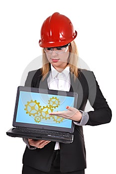 Laptop with gears