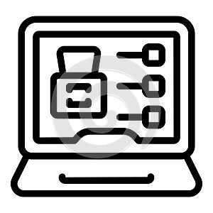 Laptop hack attack icon outline vector. Phishing scam