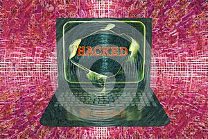 Laptop with hacked word