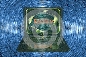 Laptop with hacked word