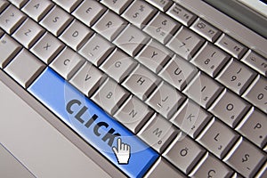 Laptop hand click