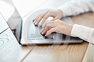 laptop hand computer technology business office communication internet typing working businesswoman