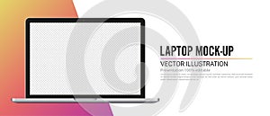 Laptop high quality mockup presentation, Vector illustration