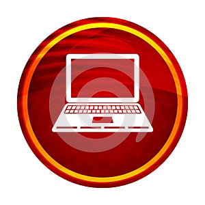 Laptop icon creative red round button illustration design