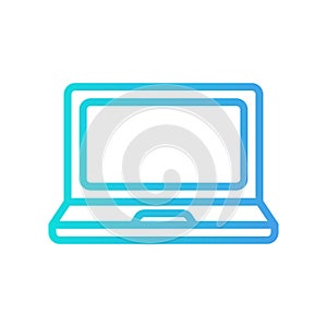 Laptop icon in gradient style about multimedia for any projects