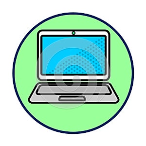 Laptop icon in linestyle
