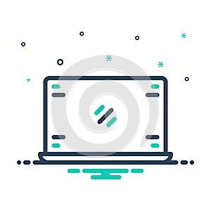 Mix icon for Laptop, microcomputer and display