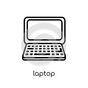 Laptop icon. Trendy modern flat linear vector Laptop icon on white background from thin line Electronic devices collection