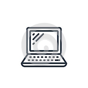 laptop icon vector from internet of things concept. Thin line illustration of laptop editable stroke. laptop linear sign for use