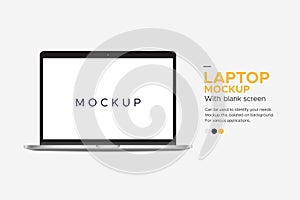 Laptop imac mockup banner with blank screen isolated on background