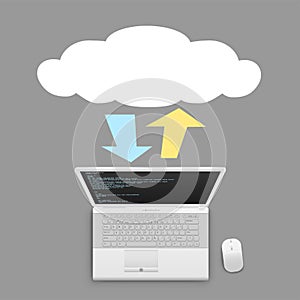 Laptop info exchange through cloud service