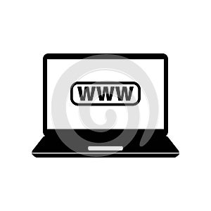 laptop - internet icon vector