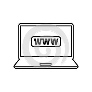 laptop - internet icon vector