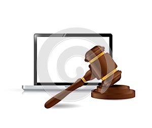 Laptop internet law concept illustration