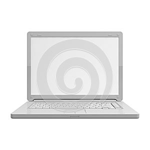 Laptop isolated frontal view photo
