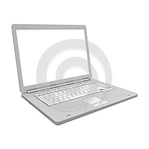 Laptop isolated perspective view photo