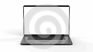 Laptop, isolated on a white background. 4K 60fps.