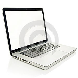 Laptop isolated on white background photo