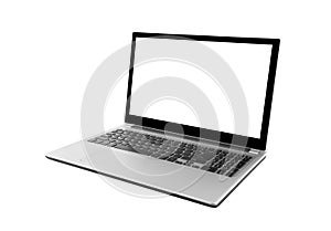 Laptop isolated on white photo