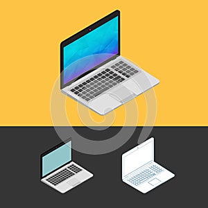 Laptop isometric icon. Vector illustration