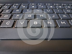 Laptop Keyboard from Above Touchpad