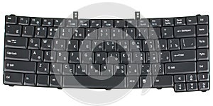 Laptop keyboard, computer spare part, isolated on white background