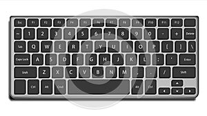 Laptop Keyboard Vector. Letters And Buttons. Isolated On White Illustration