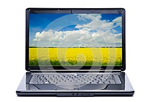 Laptop with landscape