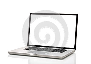 Laptop, like macbook with blank screen. photo