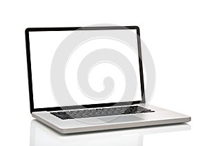 Laptop, like macbook with blank screen. photo