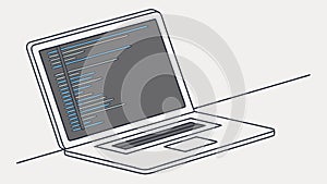 Laptop with Lines of Code for Software Development Concept, vector design Generative AI