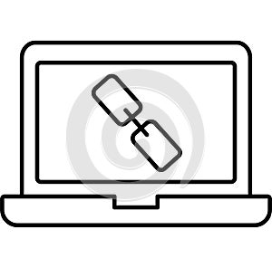 Laptop link Vector icon that can easily modify or edit
