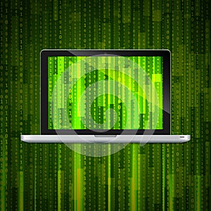Laptop with matrix background