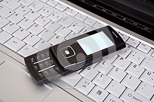 Laptop and mobile phone