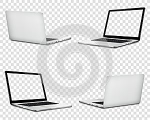Laptop mockup with transparent screen