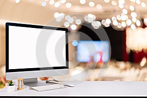 Laptop monitor digital pc desk Mockup Blank screen