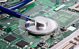 Laptop motherboard with stetoscope